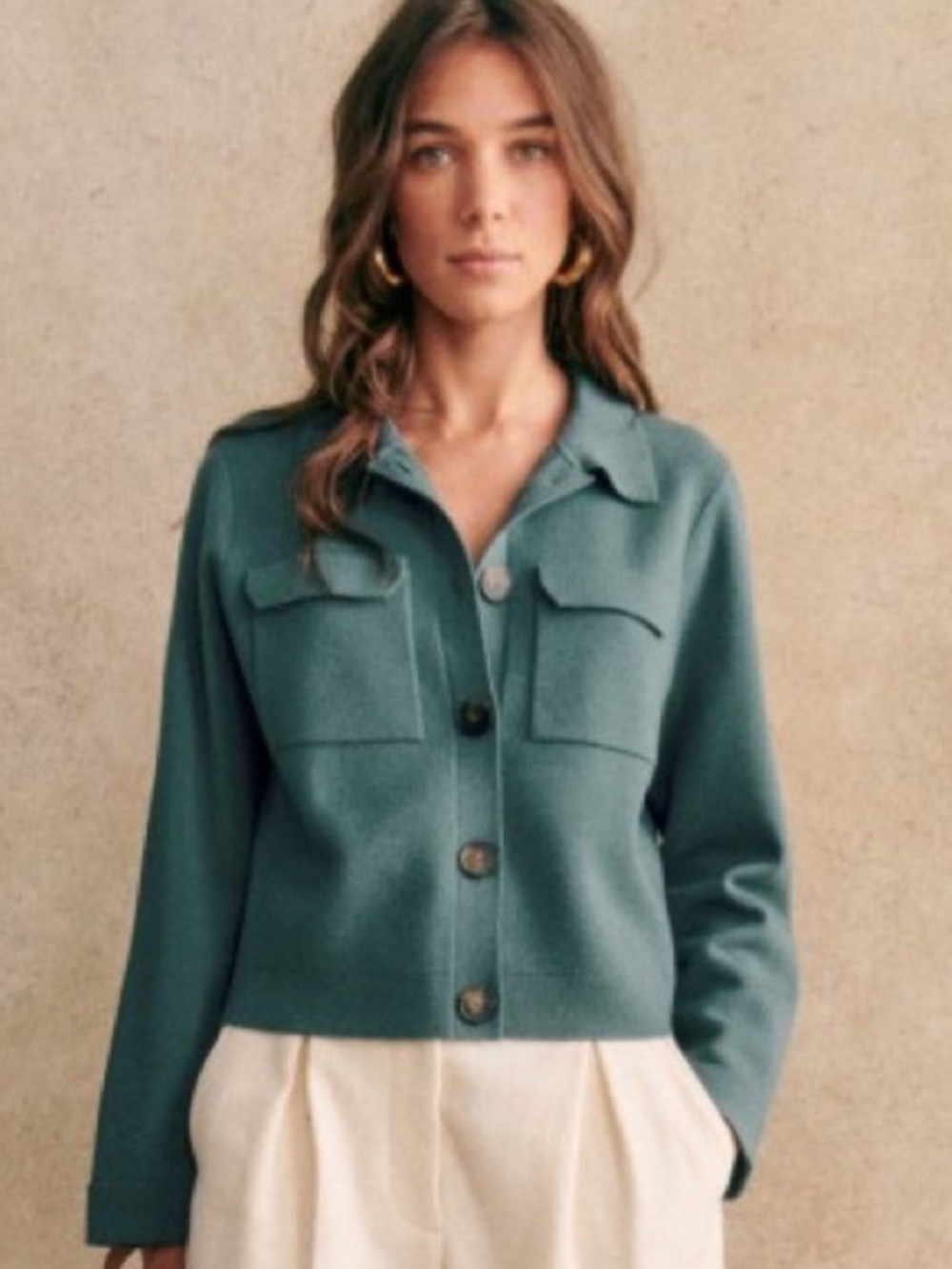 Lightly worn Sézane Betty - XL, Sage, Never Laundered - Picture 3 of 7